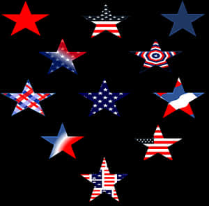 Assorted Patriotic Stars Collection PNG image with transparent background