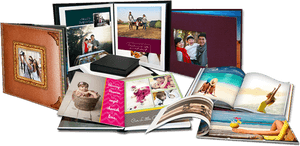 Assorted Photo Albums Collection PNG with transparent background