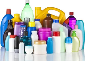 Assorted Plastic Bottlesand Containers PNG Image