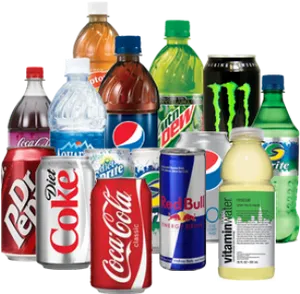 Assorted Popular Cold Drinks Collection PNG Image