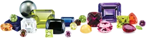 Assorted Precious Gemstones Collection PNG Image