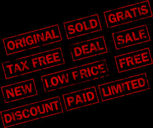 Assorted Sales Stamps Collection PNG image with transparent background