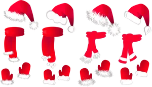 Assorted Santa Hatsand Accessories PNG Image