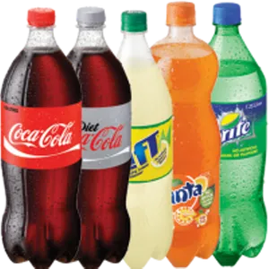 Assorted Soft Drinks Bottles PNG Image