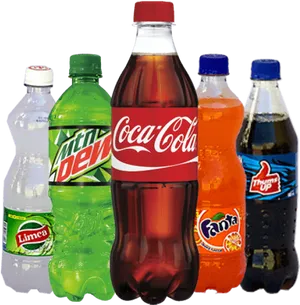 Assorted Soft Drinks Collection PNG Image