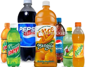 Assorted Soft Drinks Collection PNG Image