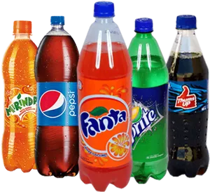 Assorted Soft Drinks Collection PNG Image