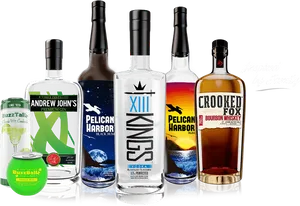 Assorted Spiritsand Vodka Bottles PNG Image