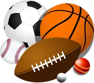 Assorted Sports Balls Clipart PNG Image