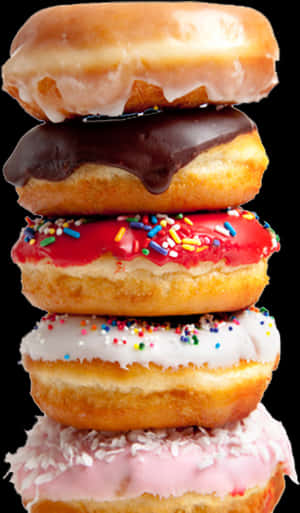 Assorted Stacked Donuts PNG image with transparent background