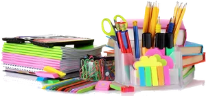 Assorted Stationery Items Collection PNG Image
