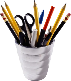 Assorted Stationeryin Holder PNG Image