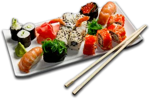 Assorted Sushi Platter PNG Image