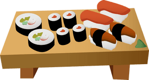 Collection Of Free Transparent - Plate Of Sushi Cartoon, HD Png Download PNG image with transparent background