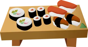 Assorted Sushi Platter PNG Image