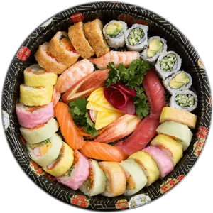 Assorted Sushi Platter PNG Image