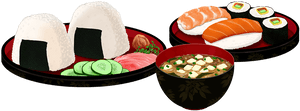 Food, Sushi, Delicious, Soup, Rice Ball - Sushi Cartoon Transparent Background, HD Png Download PNG with transparent background