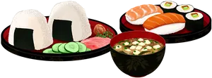 Assorted Sushi Selection PNG Image