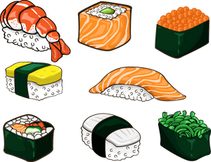 Salmon Clipart Sushi Japanese - Sushi Clipart, HD Png Download PNG image with transparent background