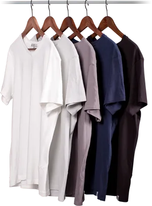 Assorted T Shirtson Hangers PNG Image