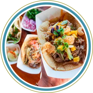 Assorted Tacos Closeup PNG Image