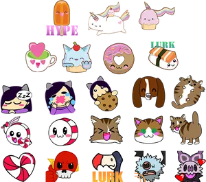 Assorted_ Twitch_ Emotes_ Collection PNG Image