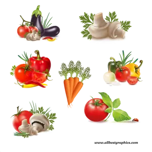 Assorted Vegetables Collection PNG Image