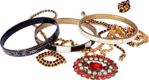 Assorted Vintage Jewelry Collection PNG Image