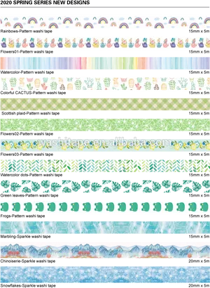 Assorted Washi Tape Designs PNG Image