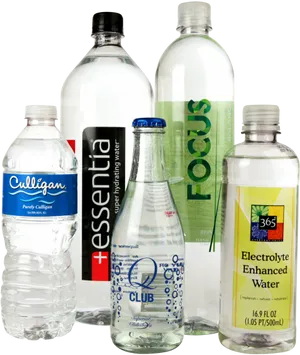 Assorted Water Bottles Collection PNG Image