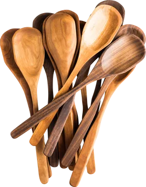 Assorted Wooden Spoons Collection PNG Image