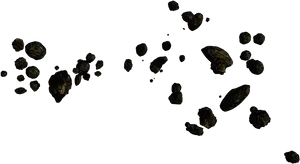 Asteroid Field Space Debris PNG Image