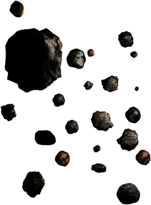 Asteroid Field Space Rocks PNG Image