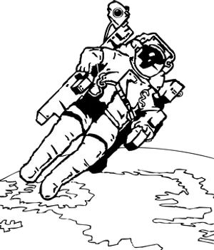 Astronaut Adriftin Space PNG Image