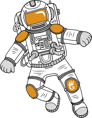 Astronaut Cartoon Illustration PNG Image