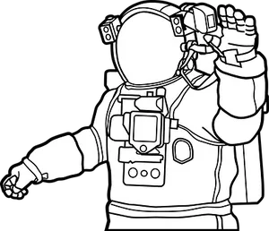 Astronaut Line Art PNG Image