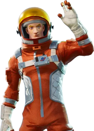 Astronaut Waving Gesture PNG Image