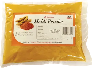 Aswini Haldi Powder Package PNG Image