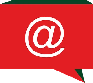 At Symbol Red Background PNG Image