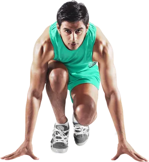 Athlete Performing Track Starting Stretch PNG Image