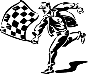 Athlete Vector Racing - Person With Checkered Flag, HD Png Download PNG image with transparent background
