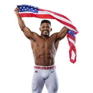 Athletewith American Flag PNG Image