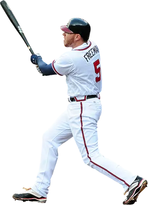 Atlanta Braves Player Swinging Bat PNG Image