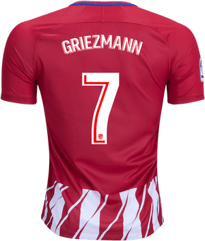 Atletico Madrid Griezmann7 Jersey PNG image with transparent background