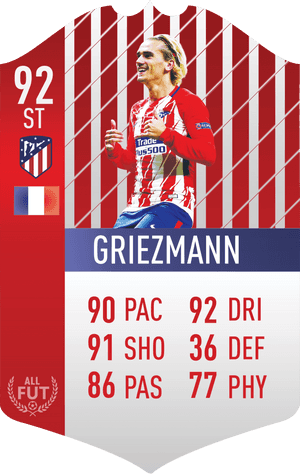 Atletico Madrid Player Griezmann F U T Card PNG image with transparent background