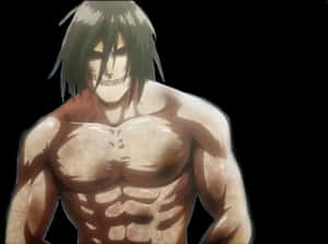 Attack Titan Eren Yeager Anime Character PNG image with transparent background