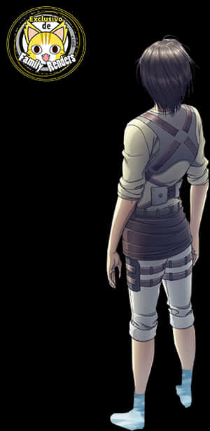 Attackon Titan Character Back View PNG image with transparent background