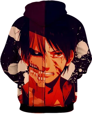 Attackon Titan Eren Yeager Hoodie PNG Image