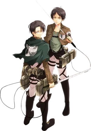 Attackon Titan Erenand Levi PNG Image