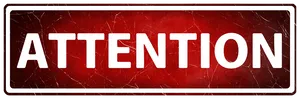 Attention Sign Red Background PNG Image